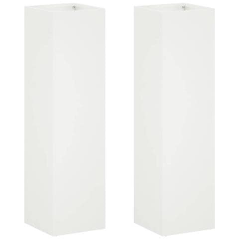 Vaso da giardino 2 pz Bianco 20 x 20 x 75 cm - Foto 1