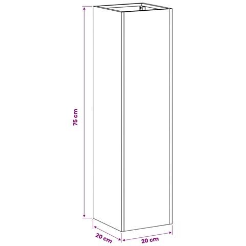 Vaso da giardino 2 pz Bianco 20 x 20 x 75 cm - Foto 8