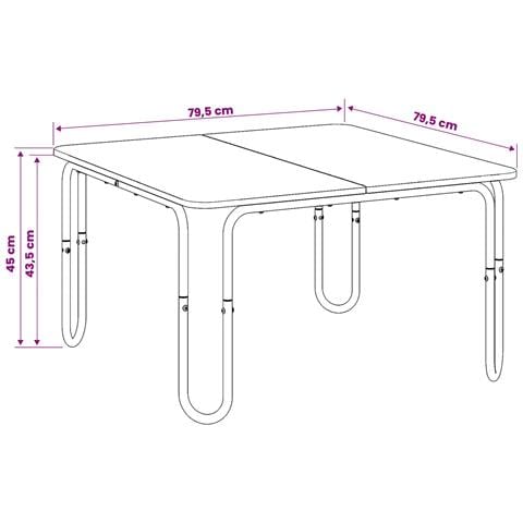 Tavolino da salotto Rovere Fumo 79,5 x 79,5 x 45 cm - Foto 7