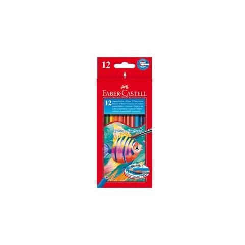 astuccio 12 pastelli colorati acquerellabili red range faber castell - Foto 1