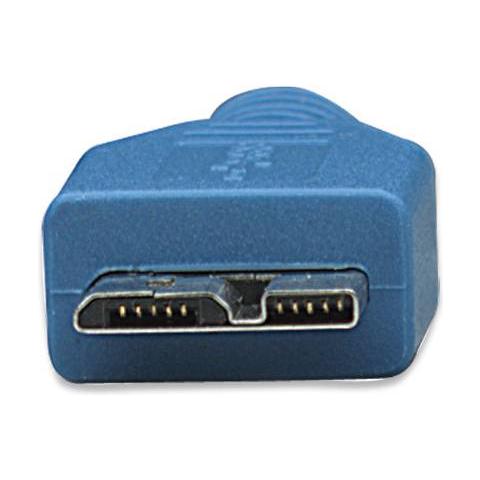 USB 3.0 A maschio / Micro B USB 3.0 maschio, Superspeed (fino a 5Gbps) , 1.0m, Blu - Foto 2