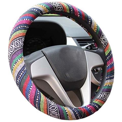 2017 Stile Etnico Grossolano Lino Panno Auto Coprivolanti Anti Scivolo E Assorbimento Del Sudore Auto Di Copertura Wr - Foto 1