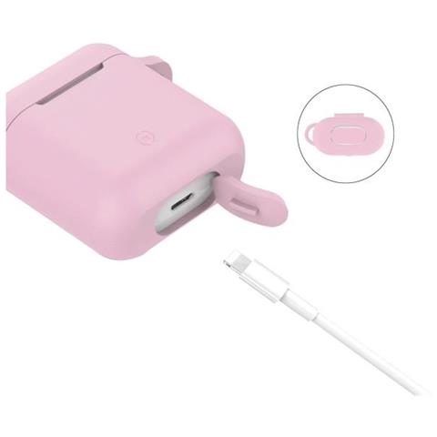Aircase Custodia in Silicone per Auricolari AirPods Colore Rosa - Foto 3