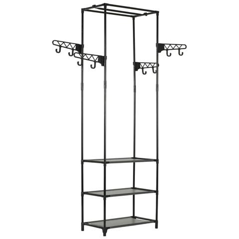 Appendiabiti Acciaio e Tessuto non Tessuto 55x28,5x175cm Nero - Foto 1