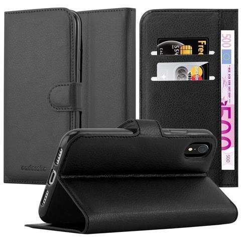 Cadorabo Custodia Compatibile Con Apple Iphone Xr In Nero Carbone - Coperchio Protettiva Con Chiusura Magnetica, Funzione Stand E Tasca Per Le Carte - Foto 1
