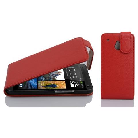 Custodia Compatibile Con Htc One M4 Mini In Rosso Cremisi - Coperchio Protettivo In Design Flip Realizzato In Similpelle Testurizzata - Foto 1