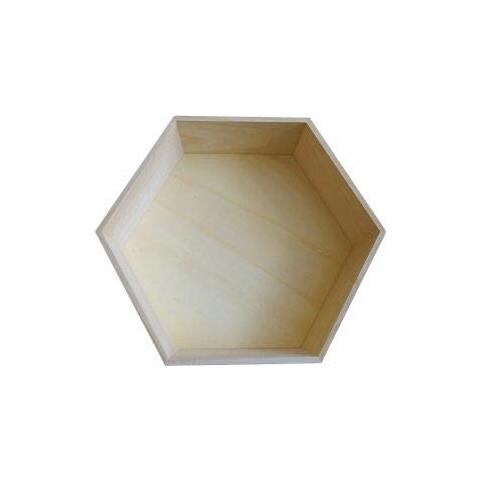 Scaffale Esagonale In Legno 30 X 26 X 10 Cm - Foto 1