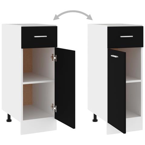 Armadio con Cassetto “Lyon” Nero 30x46x81,5 cm - Foto 2