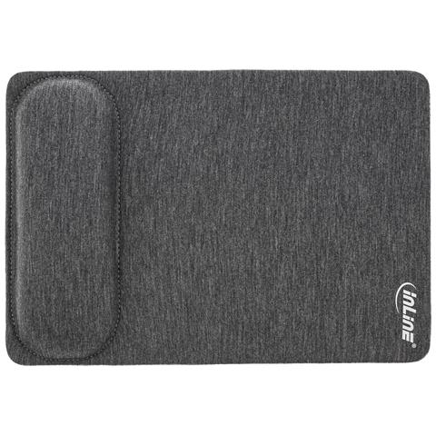 Tappetino per mouse con poggiapolsi, tessuto, nero - Foto 2