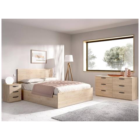 Cassettiera Arpel, Settimanale Per Camera Da Letto, Comò Con 6 Cassetti, 140x45h72 Cm, Rovere - Foto 14