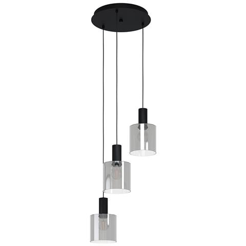 Lampadario Moderno Gorosiba 3 Luci Pendenti Acciaio Nero - Foto 1