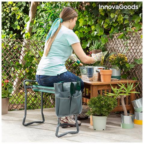 Panca Pieghevole Per Giardinaggio Con Borsa Per Gli Attrezzi 3 In 1 Situl - Foto 1