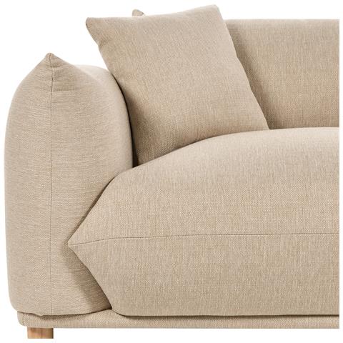 Divano 3 Posti Luvos Tessuto Beige Chiaro - Foto 2