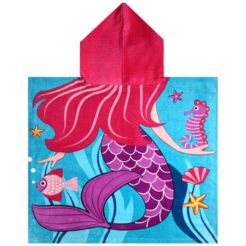 Poncho Mare Per Bambini Per Spiaggia In Morbida Spugna Disegno Sirenetta - Foto 5