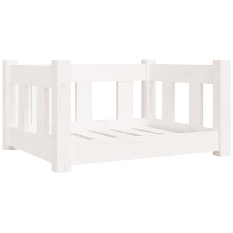 Cuccia Per Cani Bianca 55,5x45,5x28cm In Legno Massello Di Pino - Foto 1