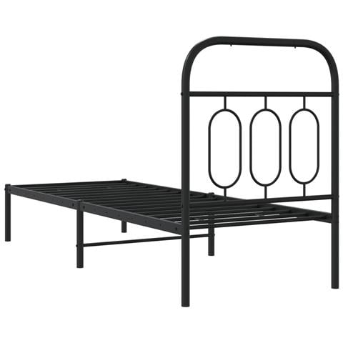 Giroletto Con Testiera In Metallo Nero 75x190 Cm - Foto 2