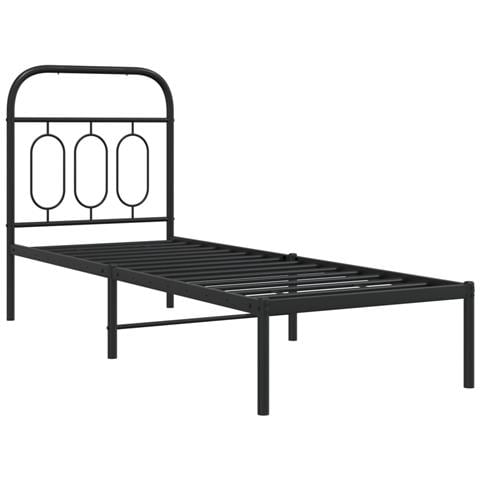 Giroletto Con Testiera In Metallo Nero 75x190 Cm - Foto 1