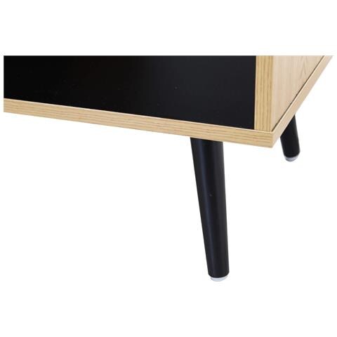 Mobile Credenza Da Interno Soggiorno In Legno Nobilitato Bilaminato Con Struttura E Ripiani Neri Linea Classic - Foto 7