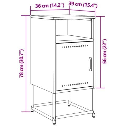 Comodini 2 Pz Antracite 36x39x78 Cm In Acciaio - Foto 10