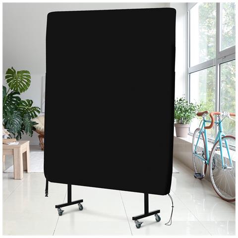 Copertura Tavolo Da Ping Pong 257x153x5 Cm In Polietilene Nero Con Fibbie E Cerniere Incluse - Foto 2