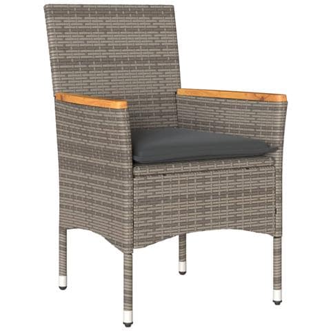 Set da Pranzo da Giardino 5 pz con Cuscini Polyrattan e Vetro - Foto 2