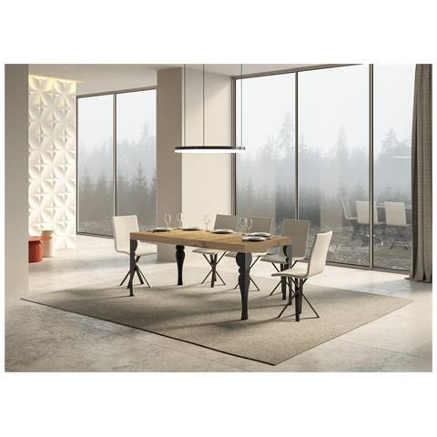 Tavolo Allungabile 90x180/284 Cm Paxon Premium Quercia Natura Telaio Antracite - Foto 4