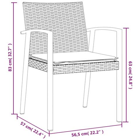 Set Pranzo da Giardino 5pz con Cuscini in Polyrattan e Acciaio - Foto 2