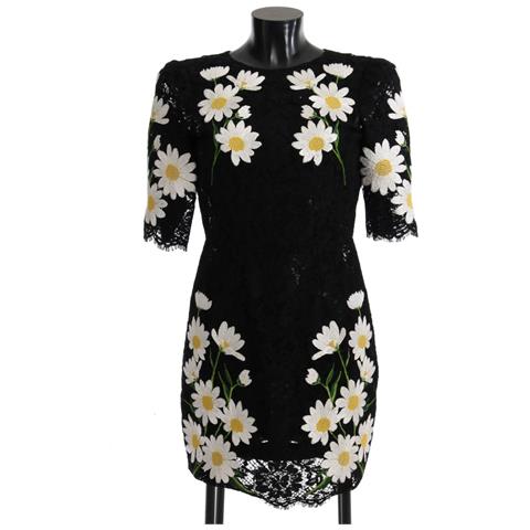 Abito Sicilia Camomilla In Pizzo Floreale Nero - It36-xxs - Foto 1