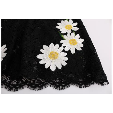 Abito Sicilia Camomilla In Pizzo Floreale Nero - It36-xxs - Foto 5