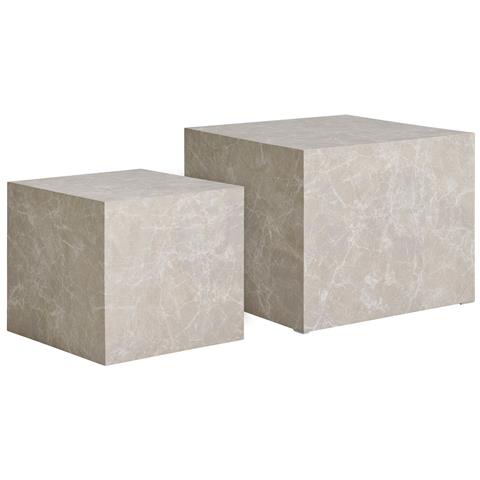 Tavolino Prague - Grigio - Mdf - 50x50x40 Cm - Foto 1