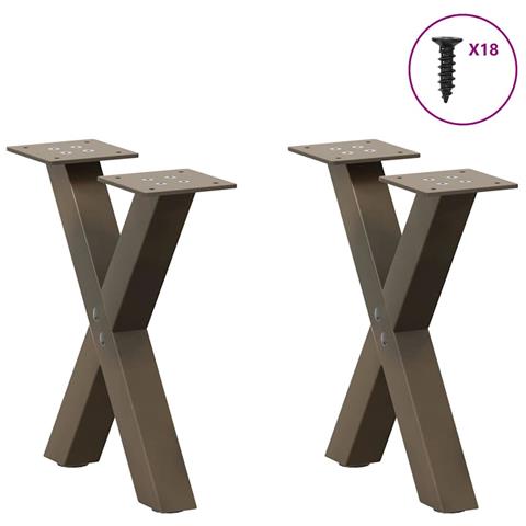 Gambe Tavolino Caffè A X 2 Pz Naturale 37x(30-31) Cm In Acciaio - Foto 3