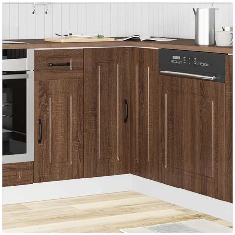 Mobile Base Ad Angolo Cucina Kalmar Rovere Marrone Truciolato - Foto 3