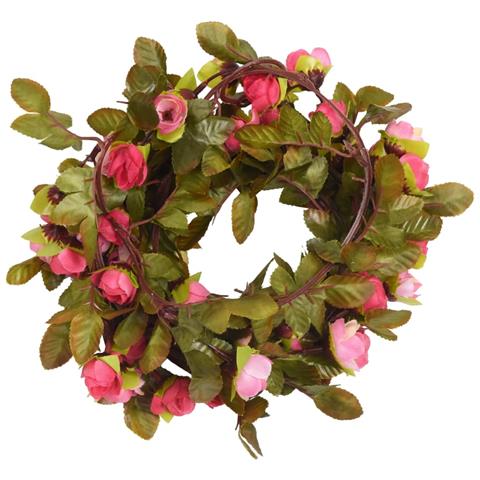 Ghirlande Fiori Artificiali Natale 6 Pz Rosé 215 Cm - Foto 2