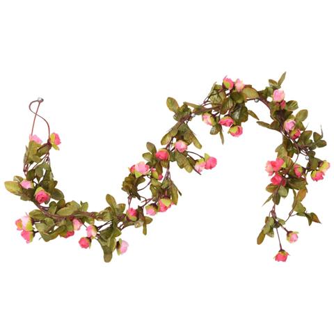 Ghirlande Fiori Artificiali Natale 6 Pz Rosé 215 Cm - Foto 3