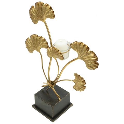 Portacandela Foglia 60 - Oro - Metallo - 29x12,5x44 Cm - Foto 2