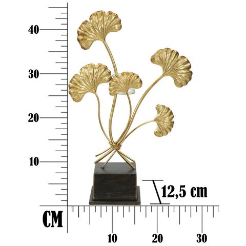 Portacandela Foglia 60 - Oro - Metallo - 29x12,5x44 Cm - Foto 8