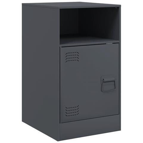 Lusso Casadino -  Comodino Antracite 34,5x39x62 Cm In Acciaio - Foto 1