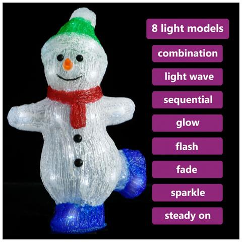 Lusso Casadino - Pupazzo Di Neve Led In Acrilico Per Interno Ed Esterno 30 Cm - Foto 2