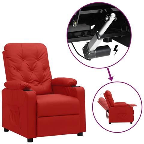 Lusso Casadino - Poltrona Alzapersona Rosso Vino In Similpelle - Foto 2