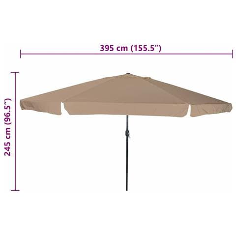 Parasol da giardino  ø395x245 cm Tortora - Foto 7