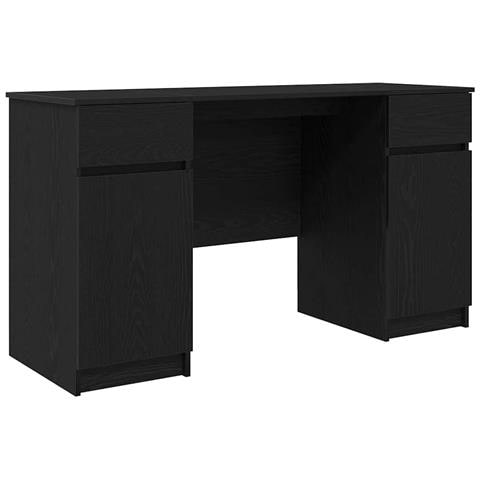 Scrivania Nero Rovere 140x49x76 cm Legno ingegnerizzato - Foto 1