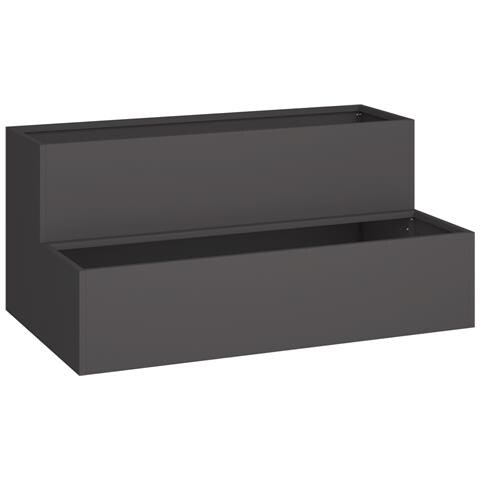 Fioriera da Giardino - Nera in Acciaio a 2 Livelli, 100x60x45 cm - Foto 1