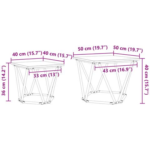 Tavolini 2 pezzi in Legno Vecchio in Compensato - Foto 9