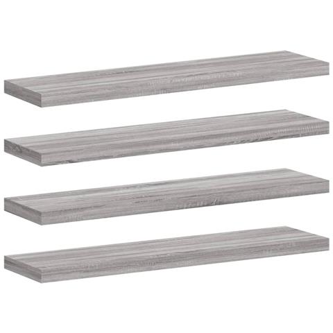 Mensole Parete 4pz Grigio Sonoma 40x10x1,5cm Legno Multistrato - Foto 1
