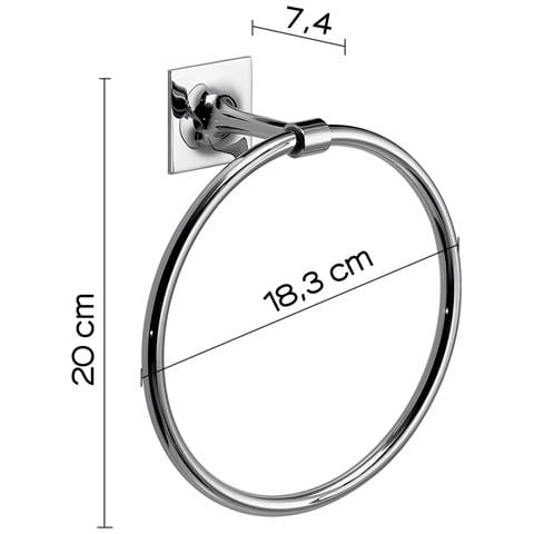 Portasalviette Ad Anello Da Muro In Ottone E Cromall Wz70 Serie Wizard Cromato - Foto 2