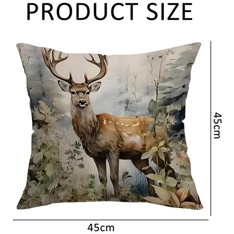 Federa Natalizia Per Cuscino Con Renna In Cotone 45 X 45 Cm - Foto 2