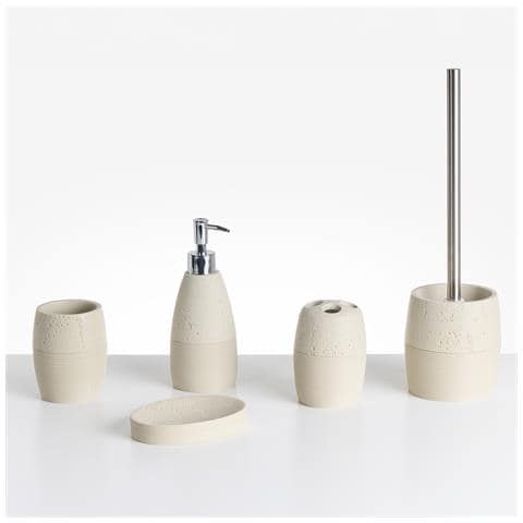 Set Da 5 Accessori Per Il Bagno Yarapa Beige Chiaro - Foto 2