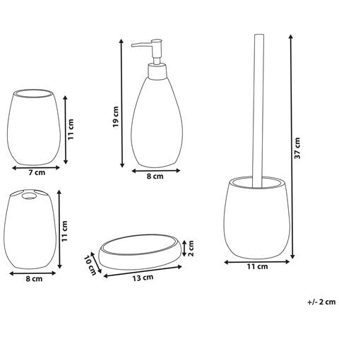 Set Da 5 Accessori Per Il Bagno Yarapa Beige Chiaro - Foto 6