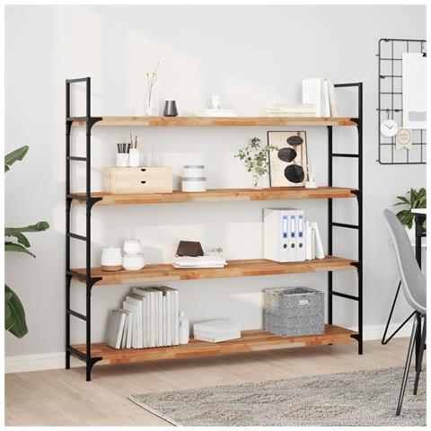 Mensole da Parete 4 pz 160x30x4 cm Legno Acacia Rifinito a Olio - Foto 2