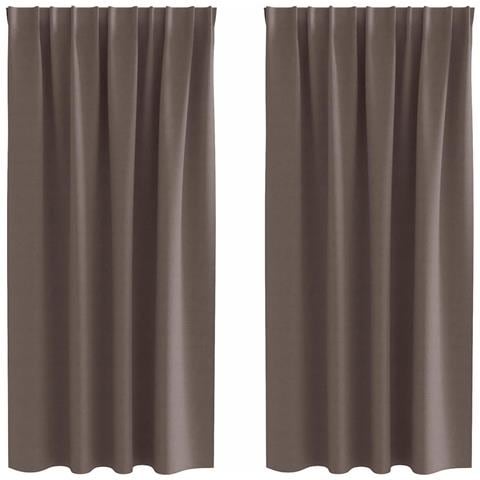 Tende con tende 2 pcs Marrone scuro Poliestere - Foto 1